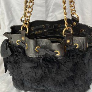 Authentic juicy couture leather / silk corsage bag